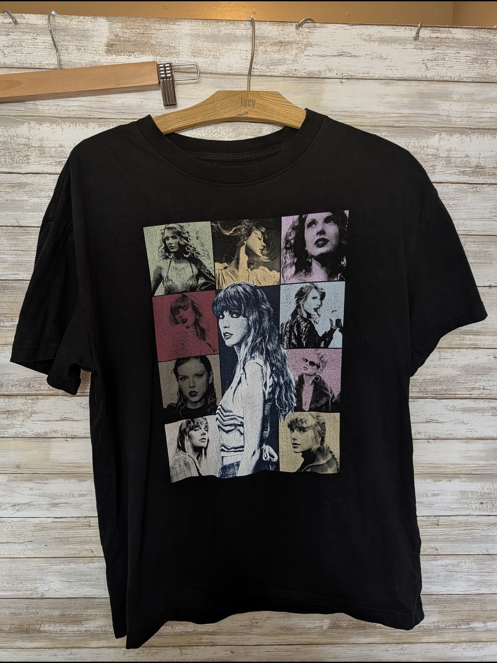Taylor Swift Black Tour Tee with Multitone Photo Panels
